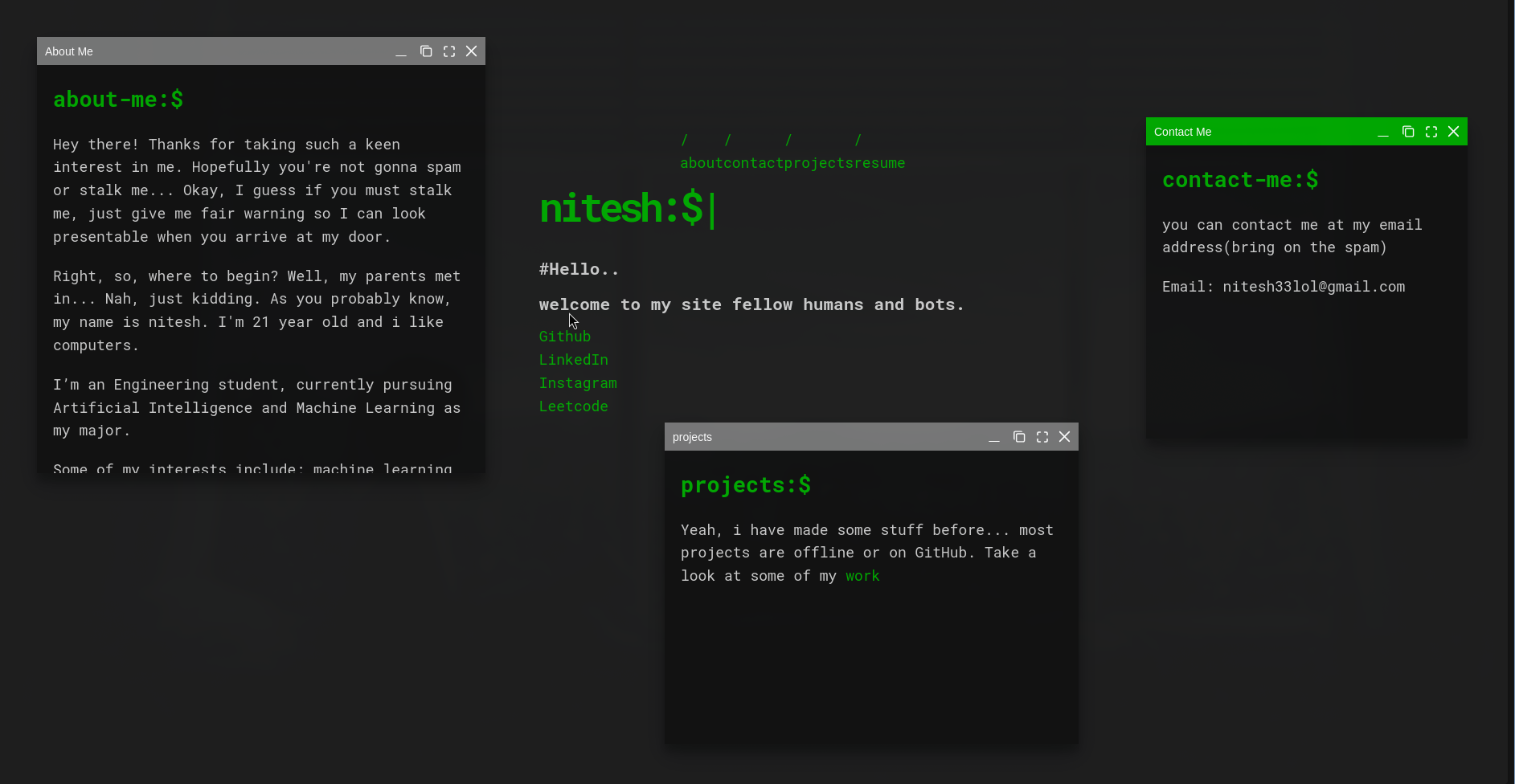 First version of the website